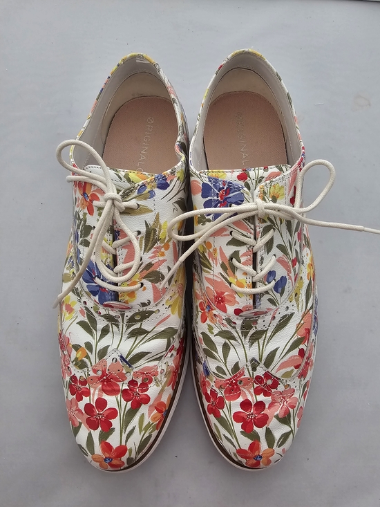 Cole Haan Shoes - Cole Haan Floral Lace-Up Oxfords - White Multi Color!
